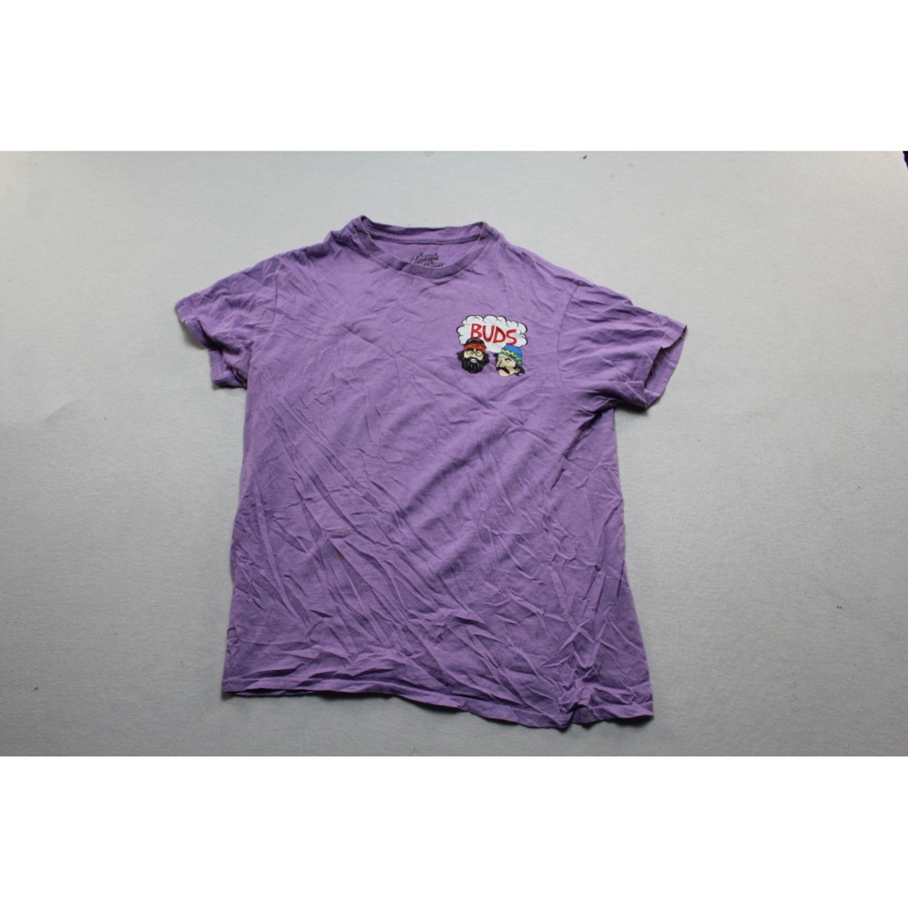 Cheech & Chong Graphic T-Shirt Mens Small Purple Excellent Buds Movie Tee